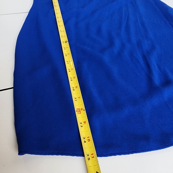 APT. 9 Women's One Shoulder Embroidered Ruffle Dress Blue Lined $54 Royal Sz M - Picture 6 of 11